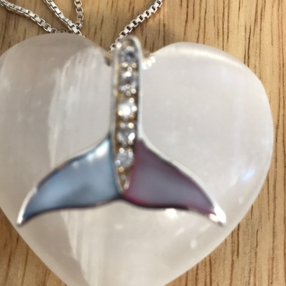 STERLING SILVER PINK/BLUE MUSSEL SHELL PENDANT NWT - Picture 5 of 7